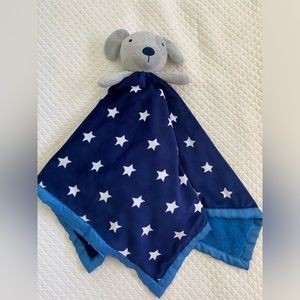 Cloud Island Gray Puppy Dog Lovey Oversized Blue Stars